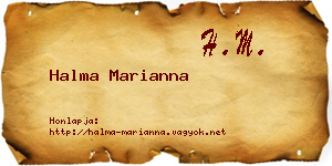 Halma Marianna névjegykártya
